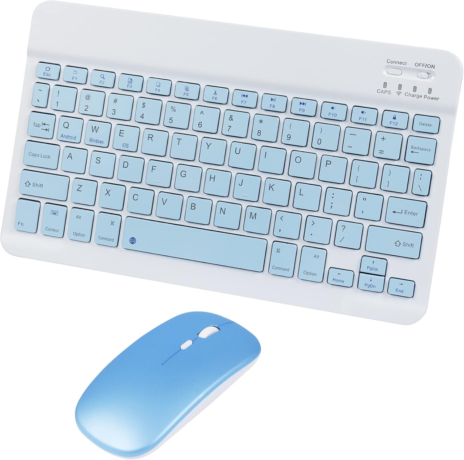 Bluetooth Wireless Keyboard and Mouse Combo,Ultra-Slim Ergonomic Mini Small Rechargeable Portable Compact Bluetooth Keyboard Mouse for Apple iPad iPhone Samsung Tablet Phone Android PC Computer Mac