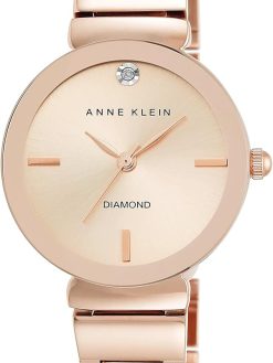 Anne Klein Damenarmbanduhr mit echtem Diamant-Zifferblatt, AK/2434