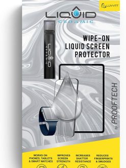 Glass Screen Protector Scratch and Shatter Resistant Wipe On Nano Protection for All Phones Tablets Smart Watches for Up to 4 Devices - Bottle