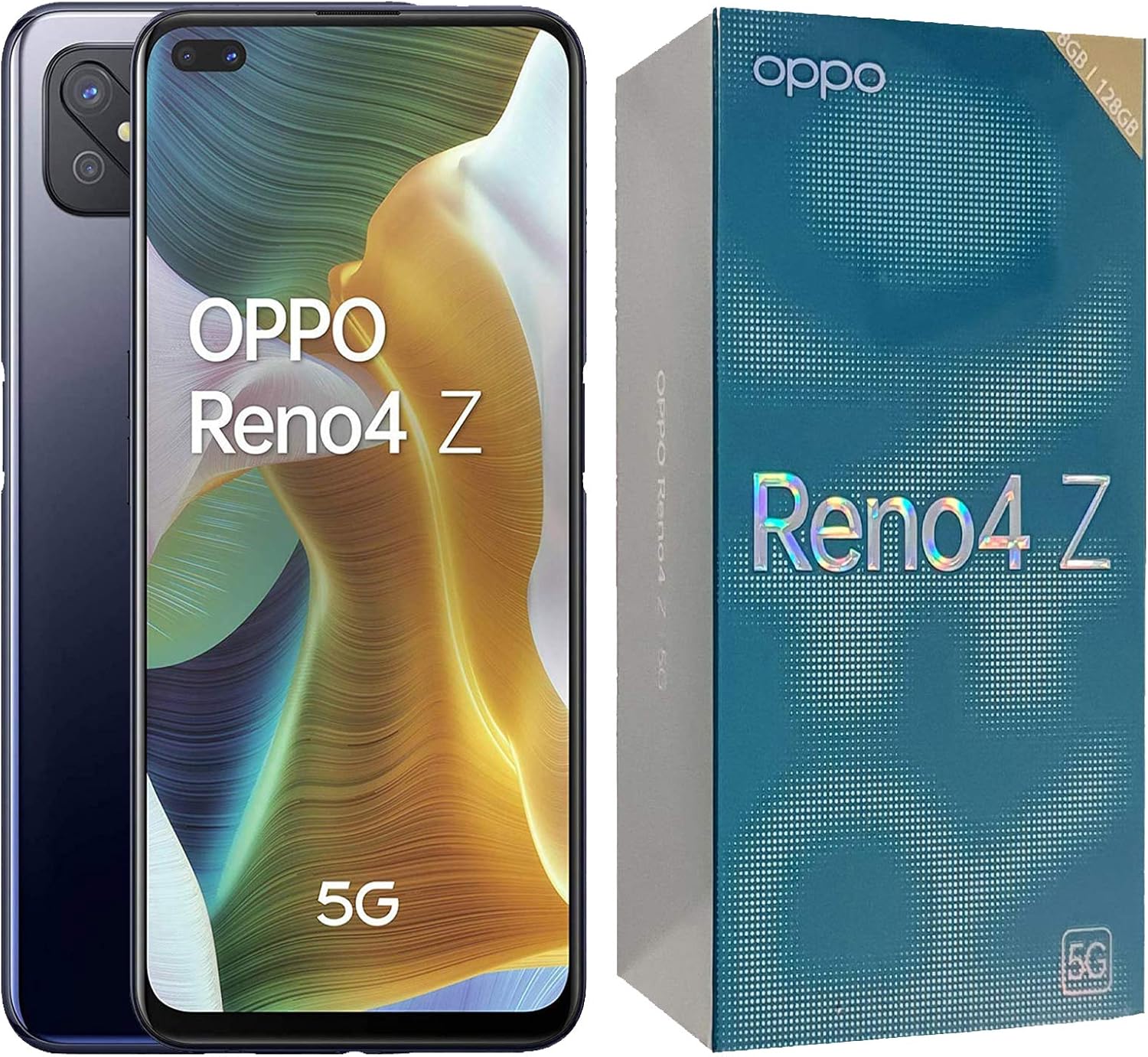 OPPO Reno4 Z 5G - 8 GB + 128 GB MediaTec 800 6.50 Inch 4000 mAh 48 MP Camera Sim Free Android 10 Dual Sim Smartphone - Black