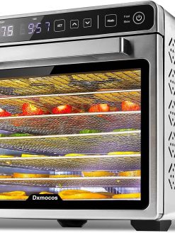 Dxmocos 7 Layer Food Dehydrator Machine, Digital Adjustable Timer and Temperature Control, Dryer for Herb, Meat, Beef, Fruit and Vegetables, Over Heat Protection, Stainless Steel Trays
