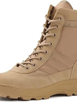 Men's Ultralight Breathable Military Boots Outdoor Desert Tactical Booties Combat Boots Army Patrol Boot Security Police Shoes Leather,San