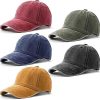 5 Pcs Unisex Baseball Cap, Cotton Vintage Washed Distressed Baseball Cap, Low Profile Unstructured Baseball Hat, Adjustable Dad Golf Hat for Men Women
