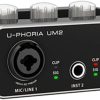 Behringer U-Phoria Um2 Audiophile 2X2 Usb Audio Interface With Xenyx Mic Preamplifier