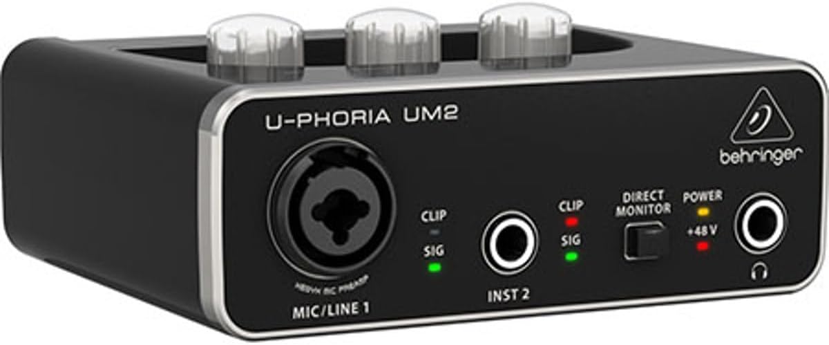 Behringer U-Phoria Um2 Audiophile 2X2 Usb Audio Interface With Xenyx Mic Preamplifier
