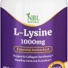 NBL Natural L-Lysine Supplement, 1000mg Essential Amino Acid, 100 Tablets