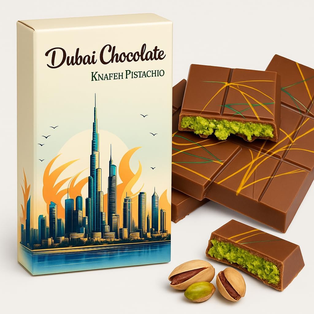 Dubai Chocolate Kunafa Pistachio Belgian Chocolate, 180g
