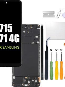 Replacement for Samsung Galaxy A71 LCD Screen with Frame INCELL for Samsung A715 A715F Touch Screen Digitizer Assembly SM-A715F/DS A715W Internal LCD Display with Repair kit（No Fingerprint Function）