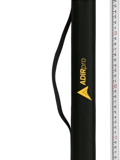 AdirPro 16-Foot Aluminum Grade Rod - 10ths, Dual Sided 5-Section Telescopic Leveling Rod – Bubble Level and Soft Carrying Case Included