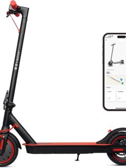 CRONY M365 Foldable Electric Scooter, Lightweight Commuter Scooter for Adults Kids, 250W Motor, Smart App Control, 25-45KM/H Speed, 10-25KM Range, Red