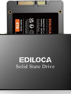 Ediloca ES106 4TB SSD SATA III 6Gb/s 2.5" 3D TLC NAND Flash Internal Hard Drive, Up to 550MB/s Read, Upgrade PC or Laptop Memory and Storage(Black)