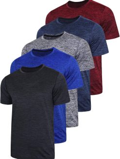 Men's Athletic Crew Neck Short Sleeve T Shirts Undershirt