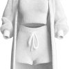 Knit Set 3-Piece, Cosy Knit Set (3 Pieces), Women's Sexy Warm Fuzzy Fleece 3 Piece Outfits Pajamas
