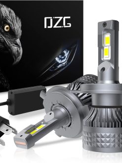 DZG H4 LED Headlight Bulbs 6500K Super Bright 9003 HB2 LED Bulb High Low Beam Halogen Replacement LED Headlights Conversion Kit, Pack of 2