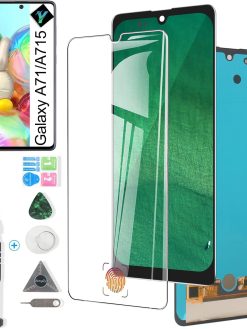 OLED Screen for Samsung Galaxy A71 Screen Replacement for Samsung A71 A715 A715F SM-A715F/DS SM-A715F/DSN A715FD LCD Display with Touch Screen Digitizer Assembly with Fingerprint Sensor 6.7"(Black)