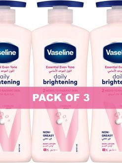 Vaseline Essential Body Lotion, Even Tone Daily Brightening, 2 weeks to radiant, glowing skin, 3 x 400ml