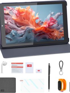 C idea 9inch Tablet Android 13 Tablet,8GB RAM, 512GB ROM,5G LTE with SIM Card Slot,1280 * 800 IPS Display,8000mAh Battery,WiFi & Bluetooth - Includes Protector Case & Stylus,CM935pro (Purple)