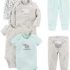 Simple Joys by Carter's Baby Boys 6-Piece Bodysuits (Short and Long Sleeve) and Pants Set Baby and Toddler Layette Set (pack of 6)