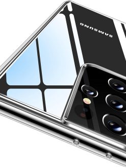 CASEKOO AWH Samsung Galaxy S21 Ultra Case, [Never Yellow] [Mil-Grade Drop Tested], Shockproof, Protective Hard Back, with Soft Edges Slim Cover, Samsung S21 Ultra Clear Case, Crystal Clear.