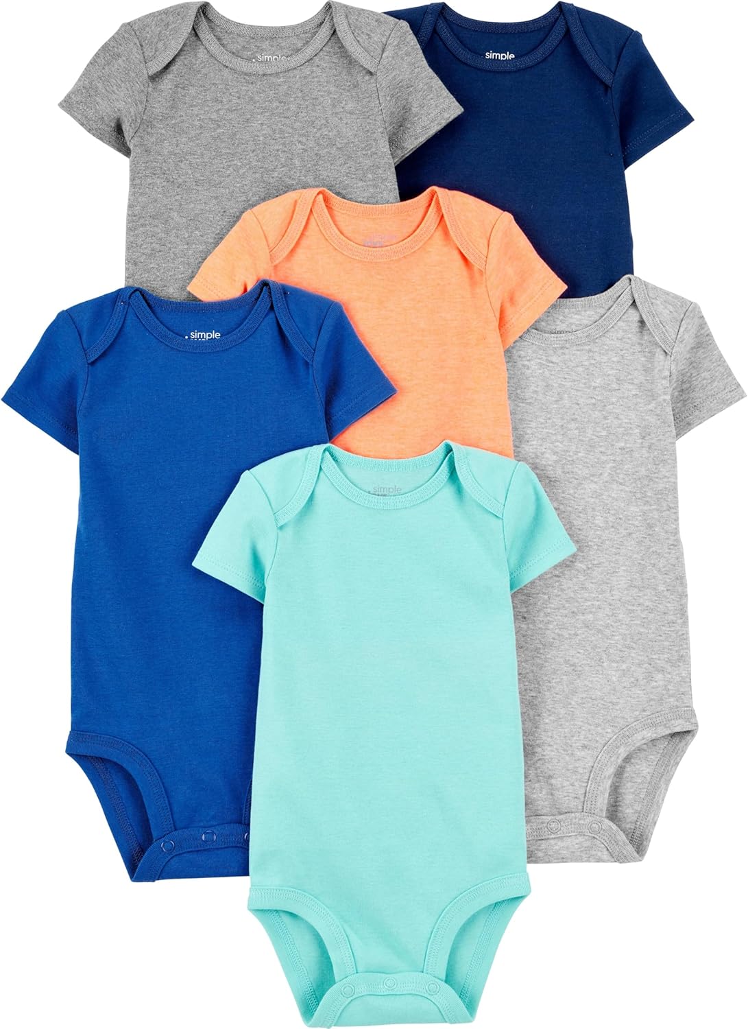 Simple Joys by Carter's Baby Boys 6-Pack Short Sleeve Bodysuits Shirt