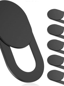 SKY-TOUCH 6pcs Webcam Cover, Ultra Thin, for Laptop, PC, Computer, Apple MacBook, iPad, Cell Phone, etc. 0.22 inch thick net block to protect your privacy and security （Black）