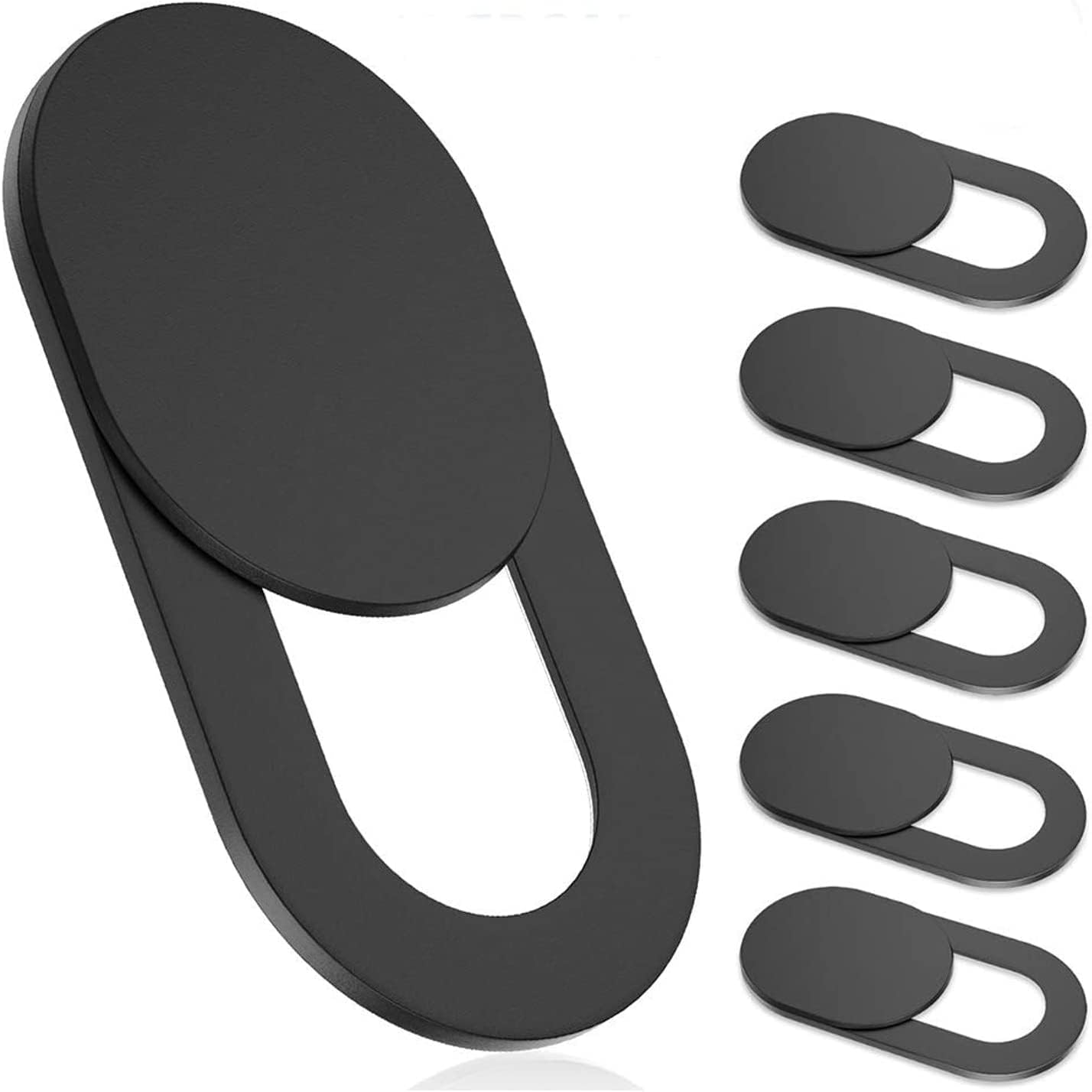 SKY-TOUCH 6pcs Webcam Cover, Ultra Thin, for Laptop, PC, Computer, Apple MacBook, iPad, Cell Phone, etc. 0.22 inch thick net block to protect your privacy and security (Black)