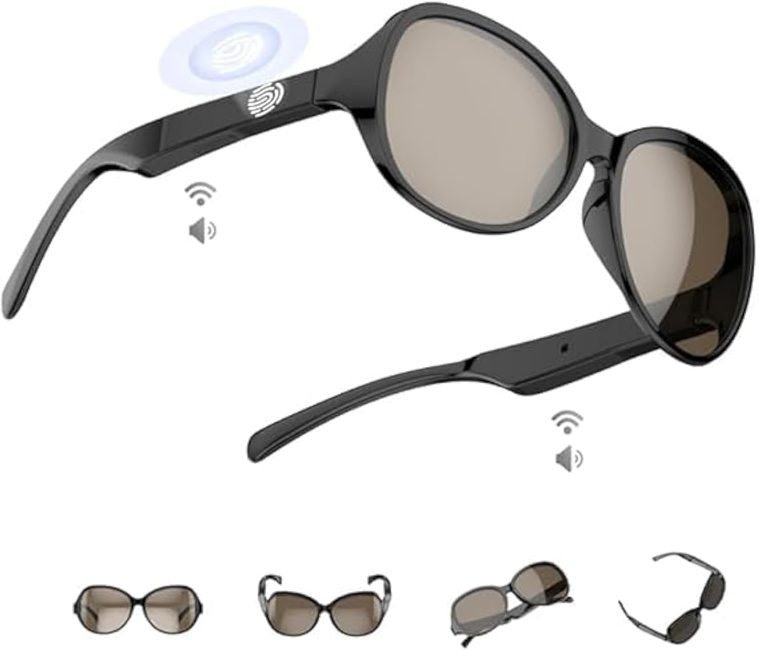 NALACAL Smart Glasses, Bluetooth Sunglasses for Men Women, Music Glasses, Smart Sunglasses Built-in Mic&Speakers, Outdoor UV Protection, Open Ear Smart Audio Glasses, Bluetooth 5.3 Glasses for Adults