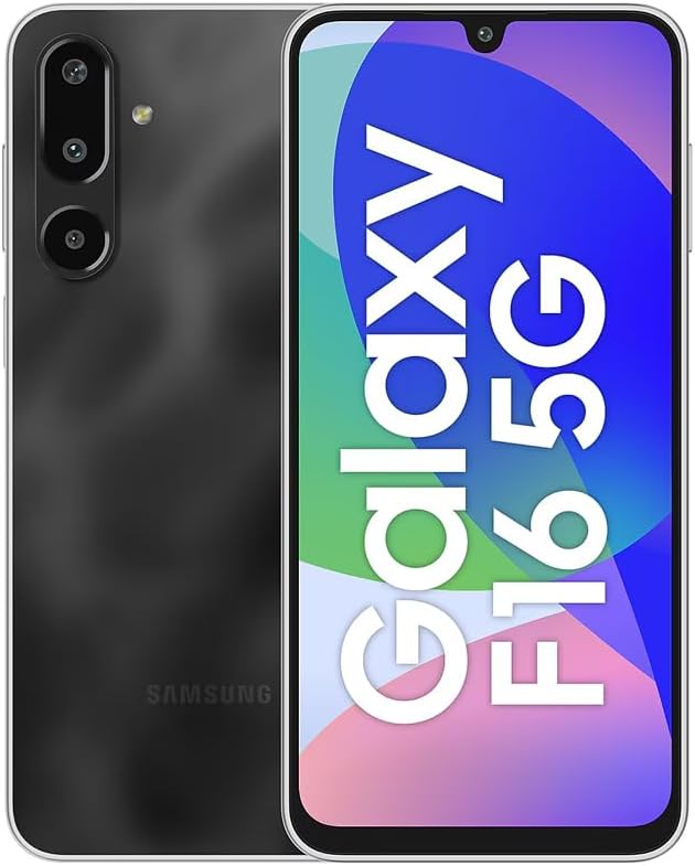 Samsung Galaxy F16 5G (Bling Black, 6GB RAM, 128GB Storage) | Dual SIM | MediaTek Dimensity 6300 | 50MP Triple Camera | 5000mAh Battery | sAMOLED FHD+ Display | 6 Years of Security Updates -India