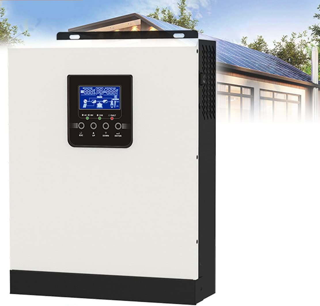 FURLOU 5KVA 4000W Solar Inverter, 48VDC 230VAC Hybrid Inverter Pure Sine Curly hair Inverter, PWM 60A Solar Charge Controller for Home Office,