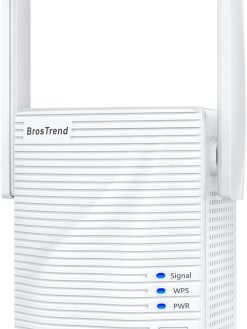 BrosTrend WiFi Extender AC1200 WiFi Booster and Signal Amplifier, 1200Mbps Dual Band Wireless Extender Signal Booster for Home Coverage Up to 1600 sq.ft. WPS Easy Setup, Wall Plug Design