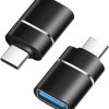 Lullaxx USB C to USB 3.0 Adapter (2 Pack),USB C Adapter, OTG Function, Compatible with USB Type C Devices, Universal Compatibility for Cell Phone, PC and Laptop, Plug & Play Technology