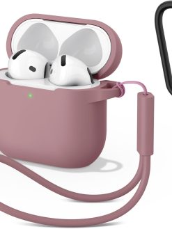 AirPods 4/ Airpods 4th Generation (2024) Case Cover, Soft TPU Clear AirPods 4 Case Shockproof Protective Cover for AirPods 4th Generation Case (Bean Pink)