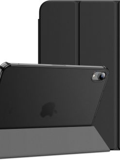 JETech Case for iPad mini (A17 Pro, 2024 Model, 7th Generation) / mini 6 (2021 Model, 6th Generation), Slim Stand Hard Back Shell Smart Cover with Auto Wake/Sleep (Black)