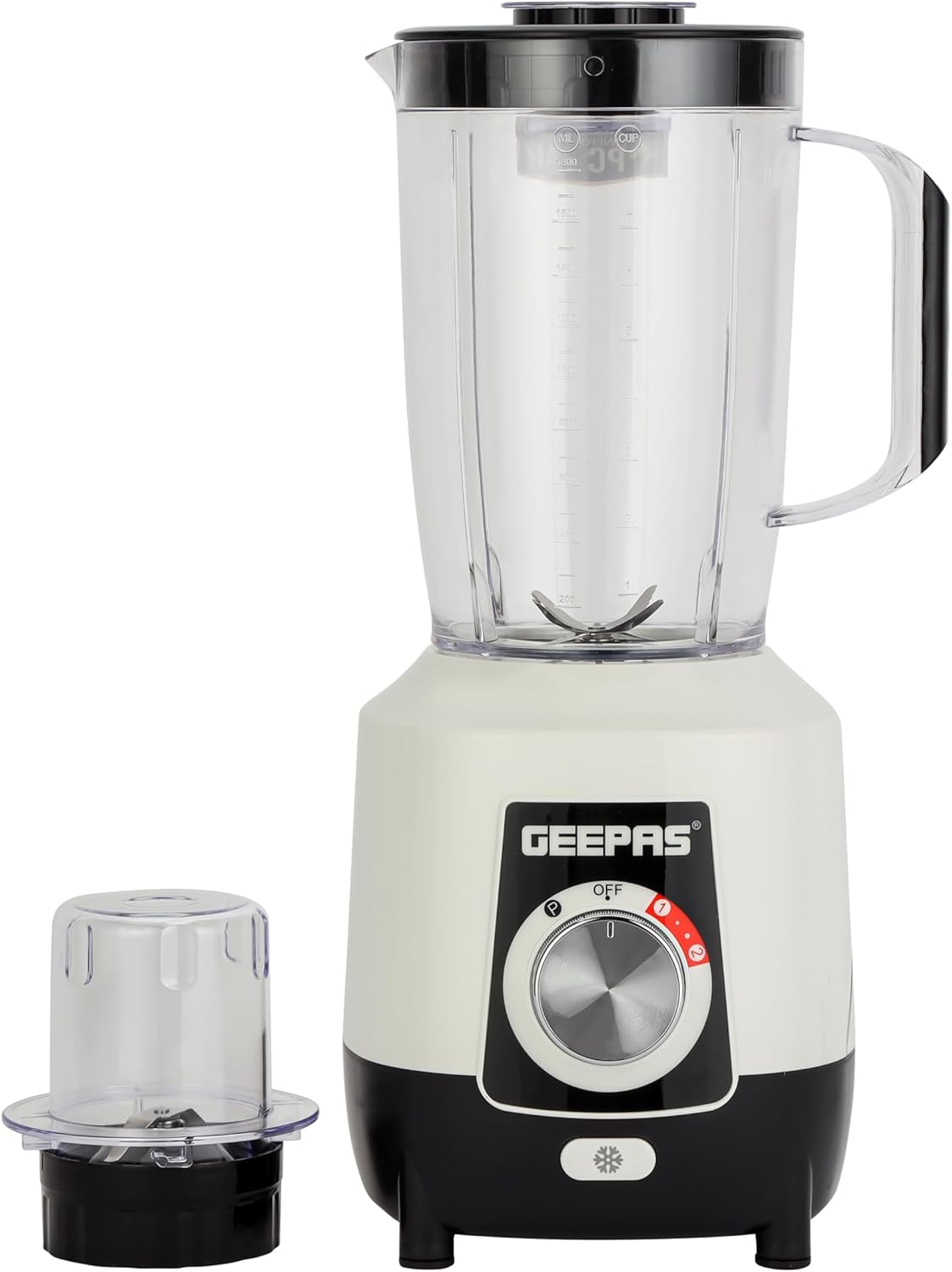Geepas Geepas-Powerful 600W Powerful Motor Multi-functional 2 in 1 Blender with 2 Speed & Pulse Option|GSB44027T (1.8L)