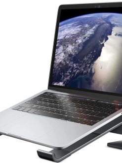 Exrp Laptop Stand for Desk, MacBook Stand Sturdy Laptop Riser, Ventilated Ergonomic Aluminum Laptop Holder Compatible with 12 13 15.6 17 Inch MacBook Pro Air/HP/Dell, Work Cooling Computer Stand