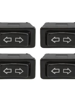 AOWINHIT 4PCS 5Pin Power Window Switch Car Universal Glass Drive Switches with Green Lamp DC12V 24V
