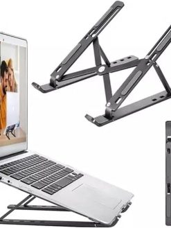 Adjustable Laptop Stand, Portable Aluminium Laptop Riser Laptop Holder for Desk, Foldable Ventilated Cooling Computer Support Stand for Apple MacBook Pro/Air, HP, Sony, Dell, Notebook Stand and more.