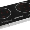 Geepas Double Burner Infrared Cooker, 99mins Timer, GIC6131 | LED Display | 9 Temperature Settings | Child Lock | Ceramic Heating Element