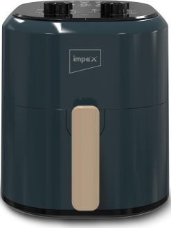 Impex 4.5L Mechanical Air Fryer AF 4305A, 1200W Oil-Free Hot Air Fryer, Adjustable Temperature & 60-Min Timer, Non-Stick Large Capacity Basket, Overheat Protection, Cyclonic Airflow Cool-Touch Handle