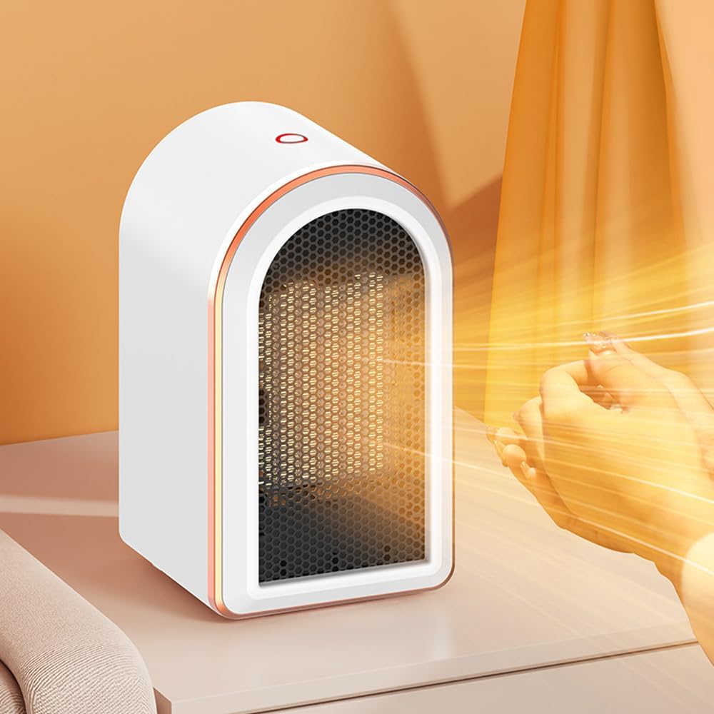 VElae Space Heater Electric Heating Fan Portable Electric with Thermostat, 1200W Safe and Quiet Ceramic Heater Fan, Heat Up 150 Square Feet for Office Room Desk Indoor Use