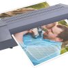 Gluckluz Laminator A3 Size Hot & Cold 3 Min Warm-up Laminating Machine with 5 * A3/A4/A5 Laminating Pouches & Paper Trimmer & Corner Rounder for Home School Office Teacher Use (Grey)