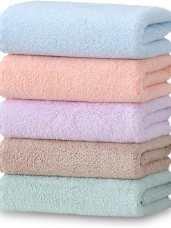 SUSOO 5 Pack Microfiber Coral Velvet ighly Absorbent Hand Towels, Quick Drying, Soft, Highly Absorbent Bath Towels, Washcloths for Showering, Face, Gym,Travel, Beach, Bathroom Towels Set – 75cm x 35cm