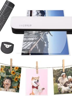 Eacam Laminator Machine Set - A3 Size Hot and Cold Laminating 2 Roller System with A3/A4/A5/A6 Laminated Pouches, Paper Trimmer, Corner Rounder, Paper Photo Frame, Laminator Kit for Home Office School