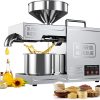 AXNI Stainless Steel Oil Press, Electric Oil Press, 3-6Kg/Hour Oil Output, Hot And Cold Organic Oil Press, Intelligent Temperature Control, High Oil Output Commercial/Household