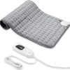 Heating pad, Electric Heat Pad with Automatic Switch-Off and 6 Temperature Levels Heating pad for Back Neck Shoulder Belly Heating Technology - Machine Washable. (12" x 24", Silver Gray)