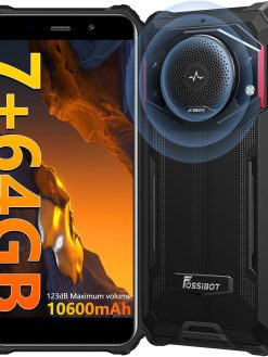 FOSSIBOT F101P Android 13 Rugged Smartphone, 7GB+64GB /1TB Rugged Call Phone 10600mAh Unlocked Phone 123dB Loud Volume Phone 5.45" 24MP+8MP Camera Waterproof Smartphone 4G Dual SIM OTG 18W Charger