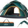 OUTMEE Camping Tent, 2-4 Lightweight Double-layer Automatic Waterproof Dome Tent, with Storage Bag and Moisture-proof pad Pop Up Camping Tent, for Camp, Picnic, Hiking, Beach, Traveling