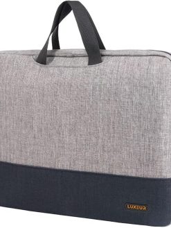 LUXEUR Laptop Bag 15.6/16 Inch MacBook Pro M1 2022/16 Inch Huawei MateBook D 16/15.6 Inch Lenovo/MSI/Dell XPS 15 Notebook Laptop Case Water-Resistant Laptop Zipper Sleeve Protective Briefcase Grey
