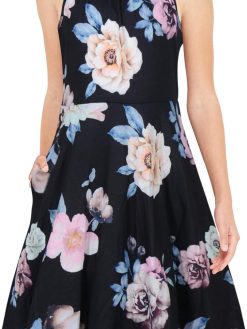 GORLYA Girl's Halter Neck Cold Shoulder Sleeveless Summer Casual Sundress A-line Dress with Pockets for 4-14T Kids