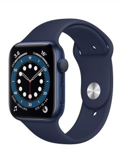Apple Watch Series 6 (GPS, 44mm) - Blue Aluminium Case with Deep Navy Sport Band (Renewed)